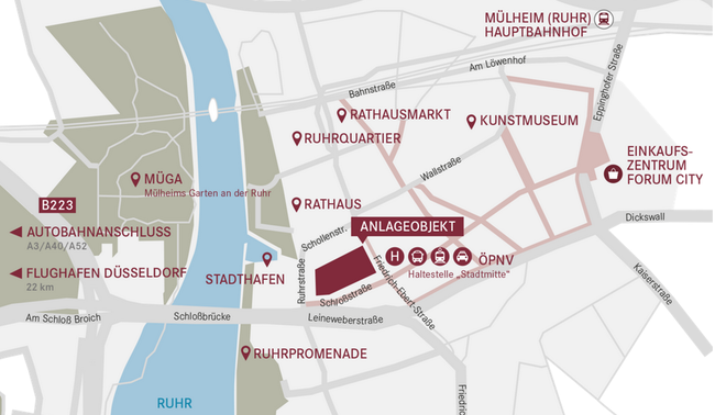 Patrizia GrundInvest Die Stadtmitte Mülheim Lage